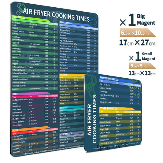 Magnetic Paste Schedule Cooking Time Chart
